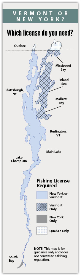 Vermont and New York Reciprocal Fishing License Map